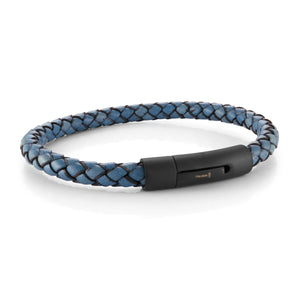 Denim Blue Leather Bracelet - Fifth Avenue Jewellers