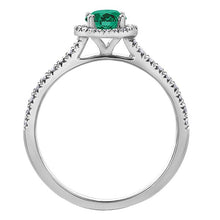 Load image into Gallery viewer, Diamond And Emerald Halo Ring - Fifth Avenue Jewellers
