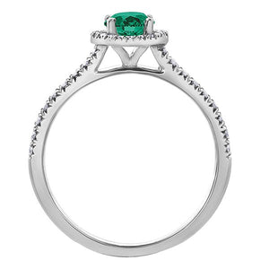 Diamond And Emerald Halo Ring - Fifth Avenue Jewellers