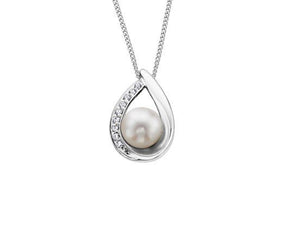 Diamond And Pearl Teardrop Pendant Necklace - Fifth Avenue Jewellers