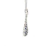 Load image into Gallery viewer, Diamond And Sapphire Checkerboard Pendant - Fifth Avenue Jewellers
