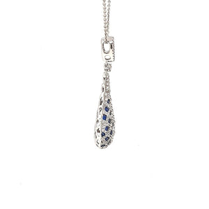 Diamond And Sapphire Checkerboard Pendant - Fifth Avenue Jewellers