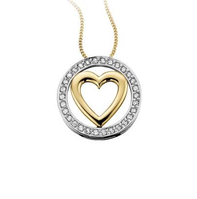 Diamond And Yellow Gold Love Pendant - Fifth Avenue Jewellers