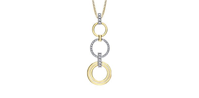 Diamond Circle Drop Pendant Necklace - Fifth Avenue Jewellers