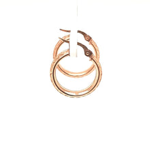 Load image into Gallery viewer, Diamond Cut Rose Gold Hoops - Fifth Avenue Jewellers
