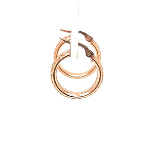 Diamond Cut Rose Gold Hoops - Fifth Avenue Jewellers