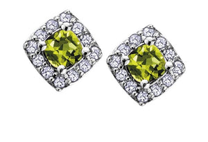 Diamond Halo Birthstone Earrings - Fifth Avenue Jewellers