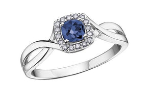 Diamond Halo Birthstone Ring - Fifth Avenue Jewellers