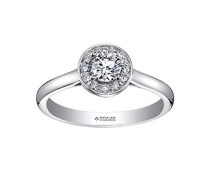 Diamond Halo Ring With Ruby Accent - Fifth Avenue Jewellers