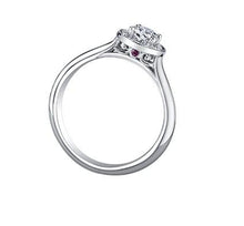 Load image into Gallery viewer, Diamond Halo Ring With Ruby Accent - Fifth Avenue Jewellers
