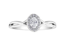 Load image into Gallery viewer, Diamond Halo Ring With Split Shank - Fifth Avenue Jewellers
