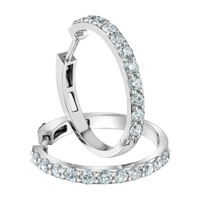 Diamond Hoops In White Gold 2.00ct - Fifth Avenue Jewellers
