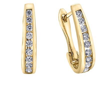 Diamond Hoops In Yellow Gold 1ct - Fifth Avenue Jewellers