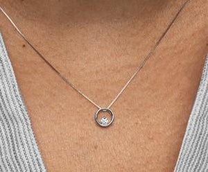 Diamond In A Circle Pendant - Fifth Avenue Jewellers