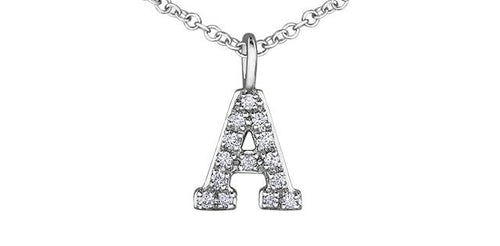 Diamond Initial Pendant Necklace - Fifth Avenue Jewellers