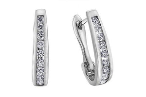Diamond "J" Back Hoops .25ct - Fifth Avenue Jewellers