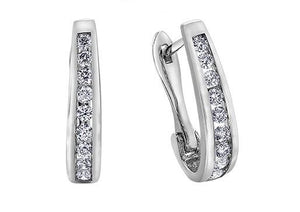 Diamond "J" Back Hoops .75ct - Fifth Avenue Jewellers