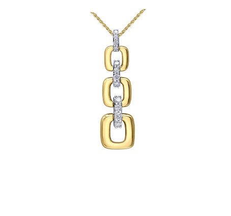 Diamond Link Drop Pendant Necklace - Fifth Avenue Jewellers