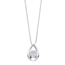 Load image into Gallery viewer, Diamond Pulse Drop Pendant With Box Chain - Fifth Avenue Jewellers
