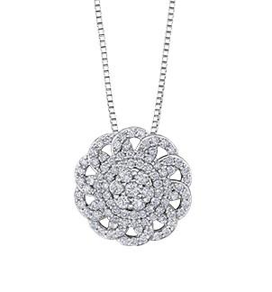 Diamond Rose Pendant Necklace - Fifth Avenue Jewellers