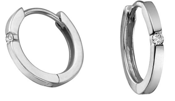 Diamond Solitaire Hoops - Fifth Avenue Jewellers