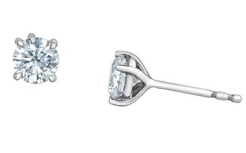 Diamond Stud Earrings In White Gold 1.00ct - Fifth Avenue Jewellers