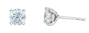 Diamond Stud Earrings In White Gold 1.62ct - Fifth Avenue Jewellers