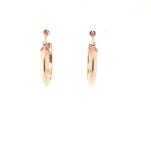 Load image into Gallery viewer, Diamond Textured Rose Gold Hoops - Fifth Avenue Jewellers
