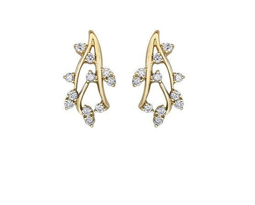Diamond Vine Earrings - Fifth Avenue Jewellers