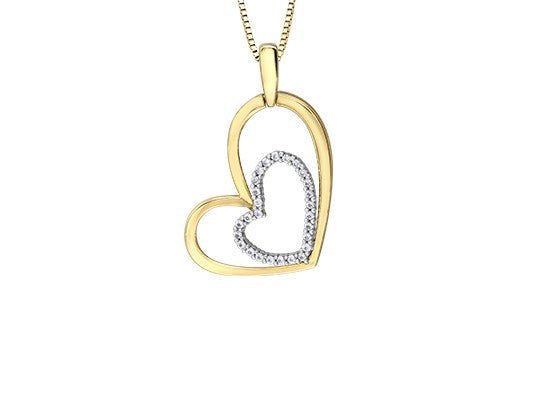 Double Heart Pendant Necklace - Fifth Avenue Jewellers