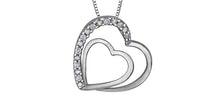 Load image into Gallery viewer, Double Heart With Diamonds - Fifth Avenue Jewellers
