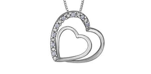 Double Heart With Diamonds - Fifth Avenue Jewellers