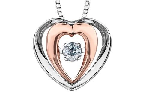 Duo Toned Pulse Heart Pendant - Fifth Avenue Jewellers