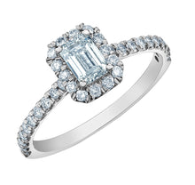 Load image into Gallery viewer, Emerald Cut Diamond Halo Ring .84ct - Fifth Avenue Jewellers
