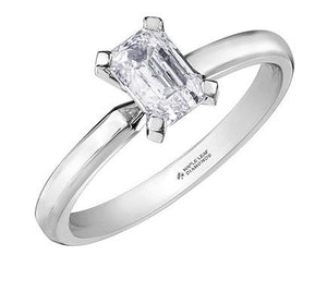 Emerald Cut Diamond Solitaire Ring .70ct - Fifth Avenue Jewellers