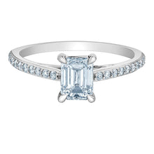 Load image into Gallery viewer, Emerald Cut Solitaire With Diamond Band 1.20ct - Fifth Avenue Jewellers

