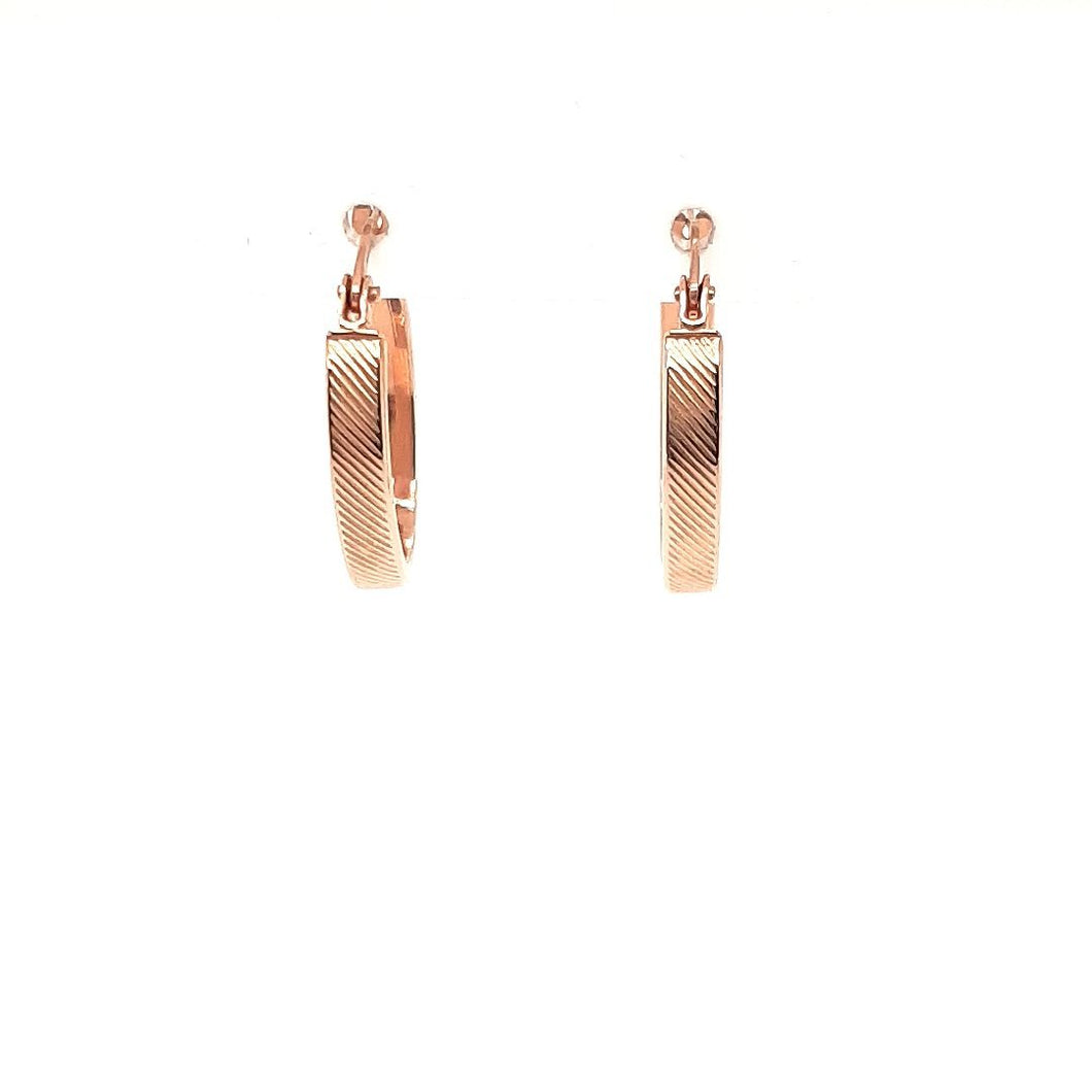 Etched Rose Gold Hoops - Fifth Avenue Jewellers