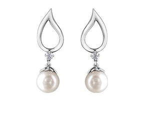 Eternal Flame Pearl Drop Earrings - Fifth Avenue Jewellers