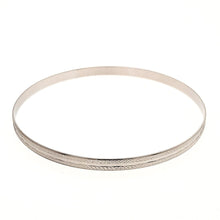 Load image into Gallery viewer, Faceted And Diamond Cut Bangle In White Gold - Fifth Avenue Jewellers
