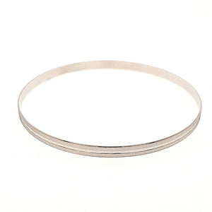 Faceted Textured Bangle In White Gold - Fifth Avenue Jewellers