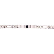 Load image into Gallery viewer, Figaro Link ID Bracelet In Sterling Silver - Fifth Avenue Jewellers
