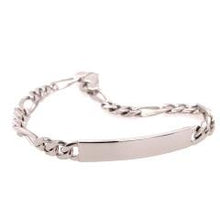 Load image into Gallery viewer, Figaro Link ID Bracelet In Sterling Silver - Fifth Avenue Jewellers
