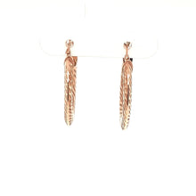Load image into Gallery viewer, Flat Textured Rose Gold Hoops - Fifth Avenue Jewellers

