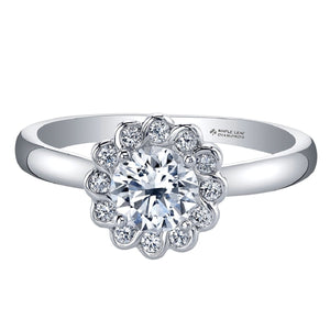 Flower Shaped Diamond Ring in White Gold - Fifth Avenue Jewellers