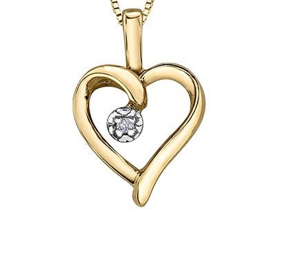 Freehand Heart Pendant Necklace With Diamond - Fifth Avenue Jewellers