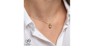 Freehand Heart Pendant Necklace With Diamond - Fifth Avenue Jewellers