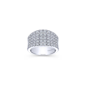 Gabriel & Co 14K White Gold And Diamond Wide Band Dinner Ring LR6365W44JJ - Fifth Avenue Jewellers