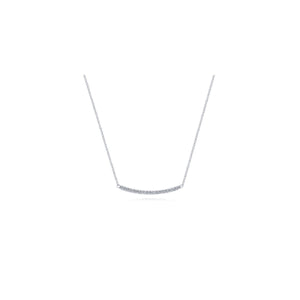 Gabriel & Co 14K White Gold Curved Diamond Bar Fashion Necklace NK4273W45JJ - Fifth Avenue Jewellers