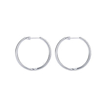 Load image into Gallery viewer, Gabriel &amp; Co 14K White Gold French Pavé 25mm Round Classic Diamond Hoop Earrings EG11020W44JJ - Fifth Avenue Jewellers
