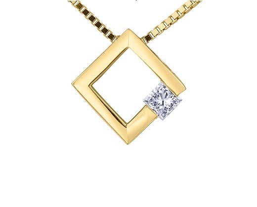 Geometric Diamond Pendant Necklace - Fifth Avenue Jewellers